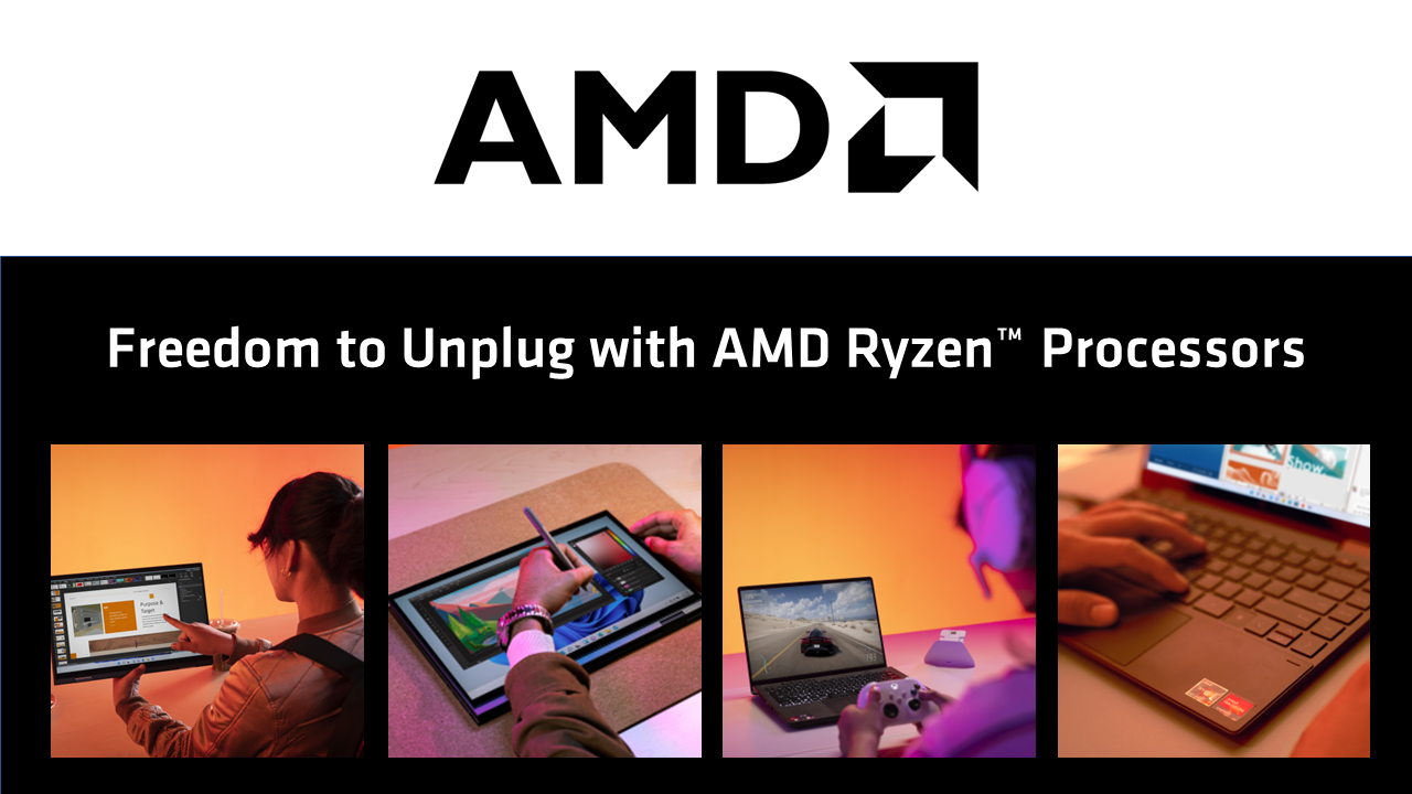 外出先で電源を気にせず使えるAMD RYZEN™ プロセッサー